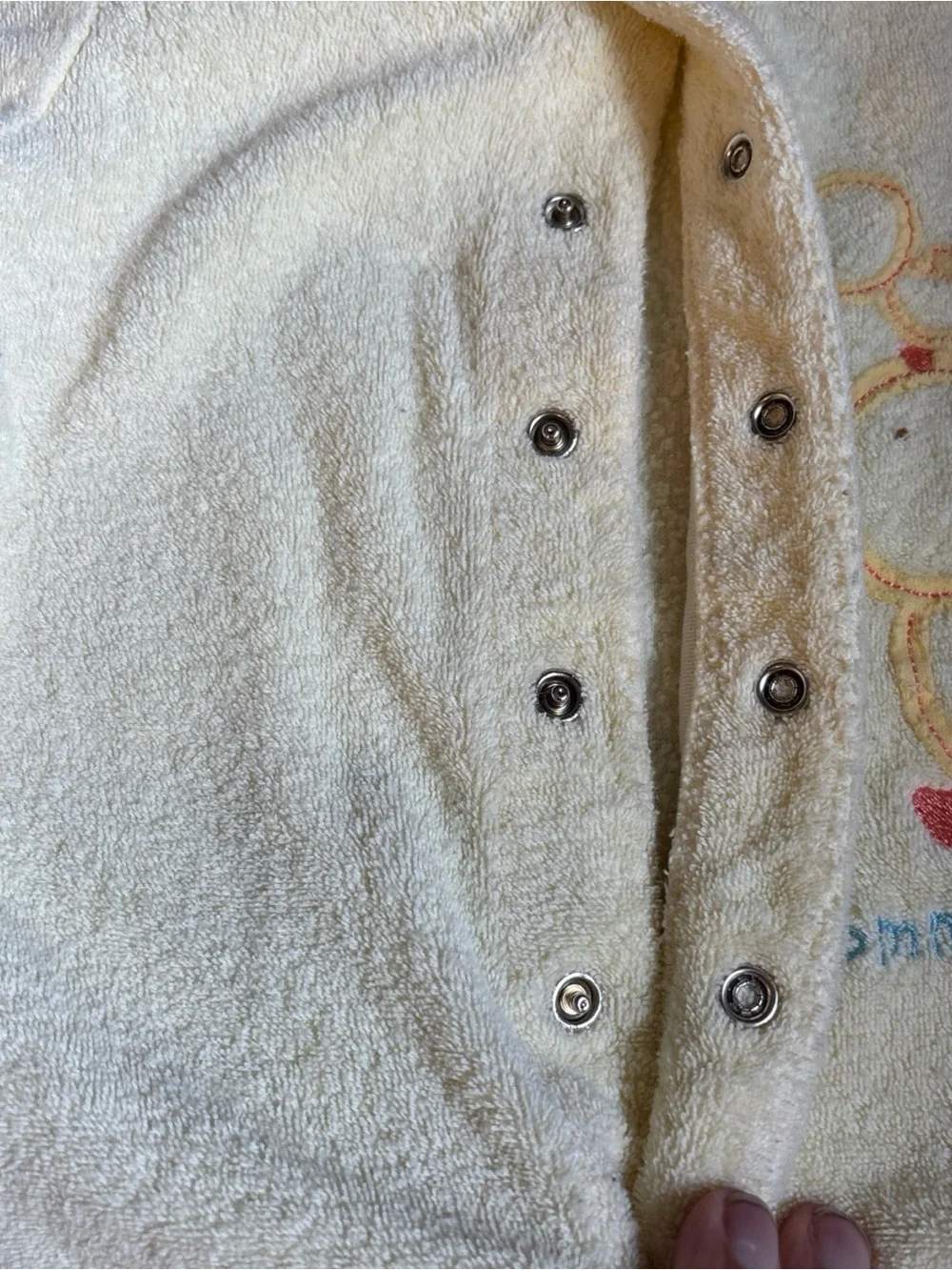 Carter's Cream Terry Footed One-Piece with Duck Embroidery